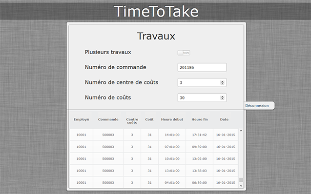 Webapplication TimeToTake